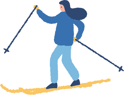 スキーをする人のイラスト